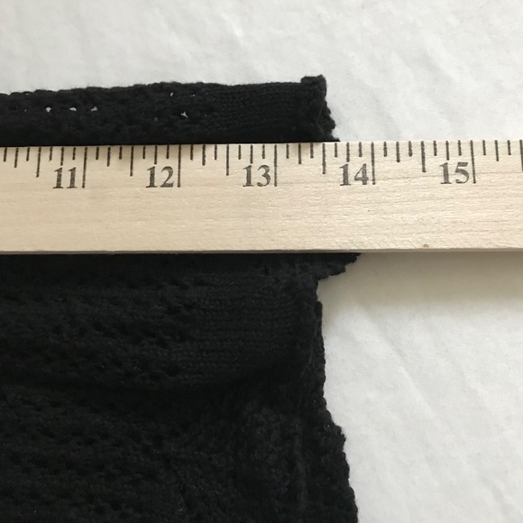 WOMAN WITHIN 100% Cotton Knit Cardigan Tie Neck Black Top Women’s Plus Size 4X - Picture 15 of 16